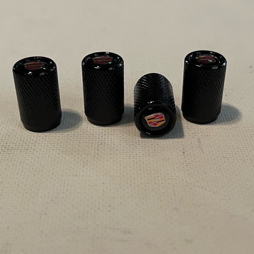 Cadillac Valve Stem Caps in Black set of 4 NWT